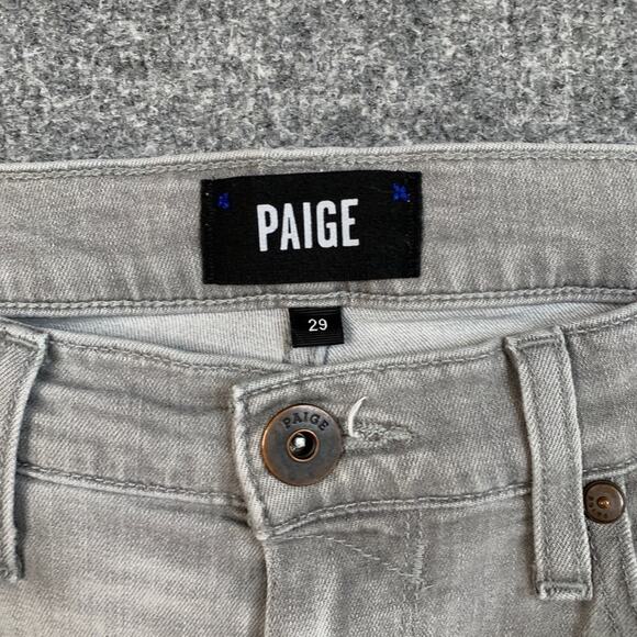 Paige Jeans Womens 29 Gray Croft Slim Straight Low Rise Stretch Denim 5 Pocket - Picture 5 of 10